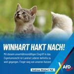 Andreas Winhart mobilisiert gegen neue Katzenschutzverordnung