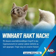 Andreas Winhart mobilisiert gegen neue Katzenschutzverordnung