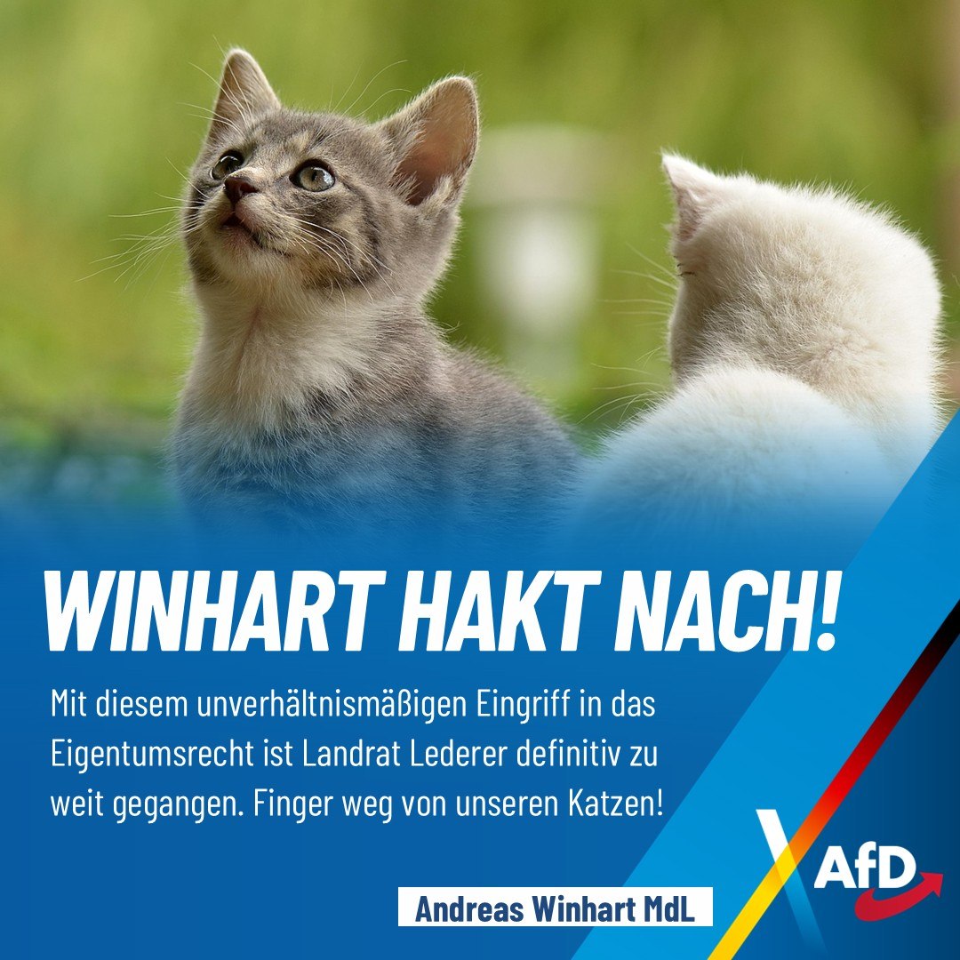 Andreas Winhart mobilisiert gegen neue Katzenschutzverordnung